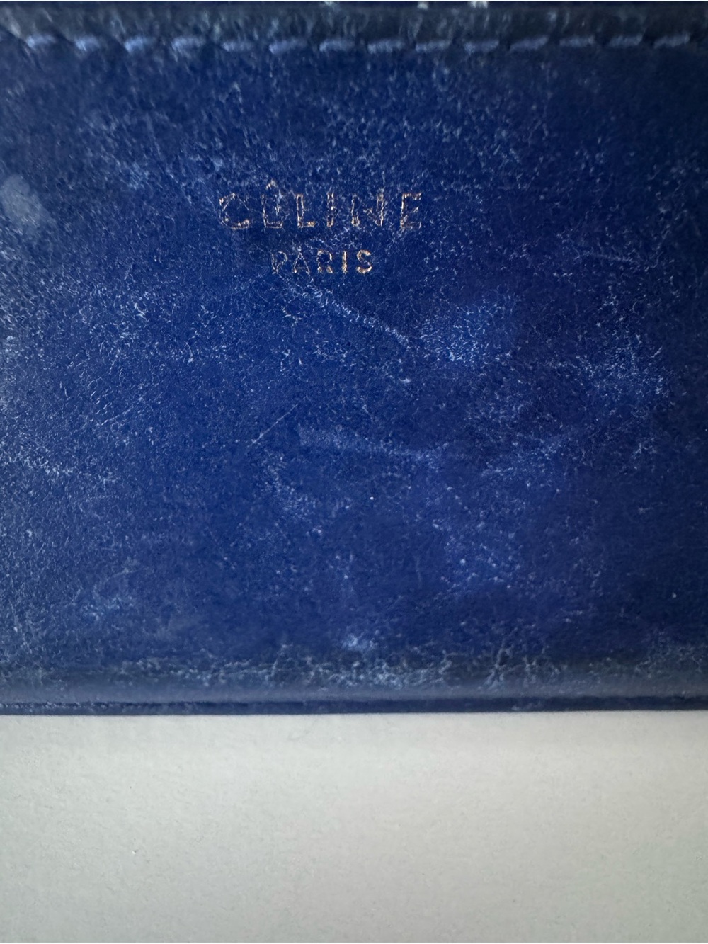 Authentic Celine Solo Calfskin Leather Card Holder with Gold Logo/ visible wear - Picture 3 of 7